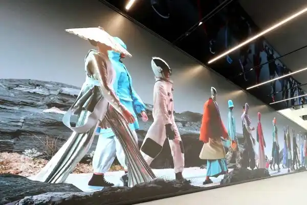 Digital fashion installation at HiKR Ground in Seoul.